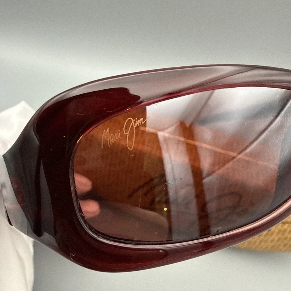 Maui Jim Authentic Ruby Red Frame+Maui Rose Polarized Sunglasses- Retired & Case